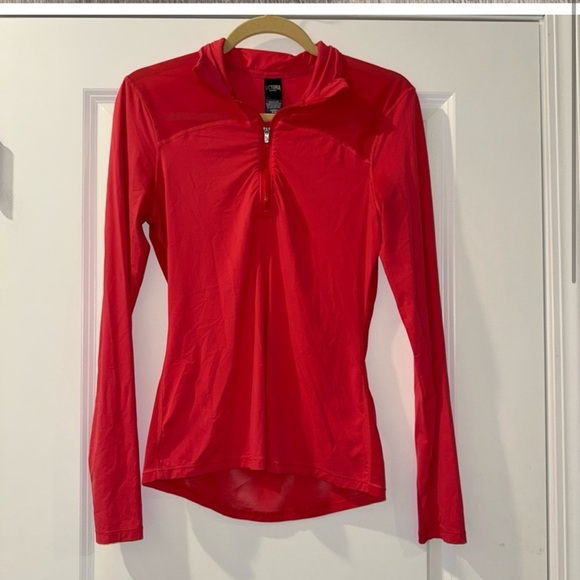 Victoria's Secret Sport Pink Fitted Long Sleeve 1/4 Zip - Picture 1 of 3